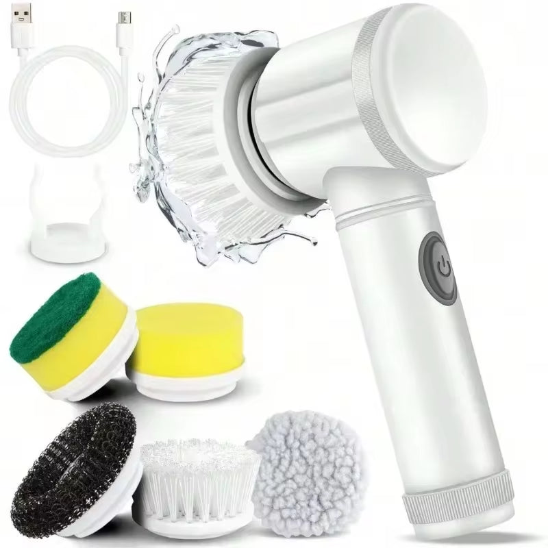 5-in-1 Electric Spin Scrubber – Cordless Power Cleaning Brush with Interchangeable Heads